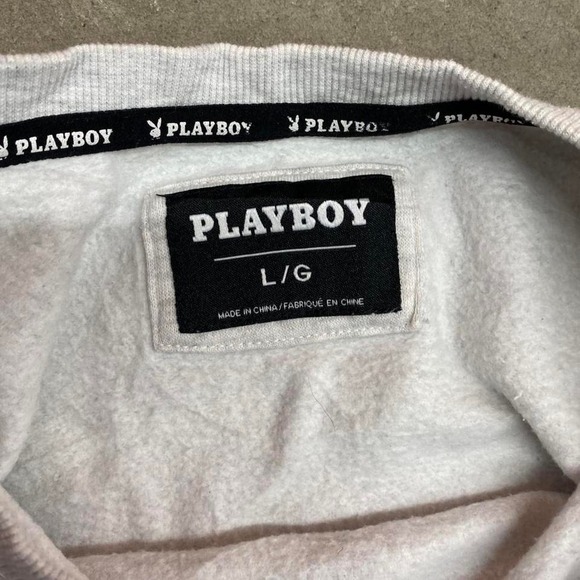 Playboy Play Forever Graphic Crewneck Sweatshirt Grey Y2K Men's L - Picture 3 of 7